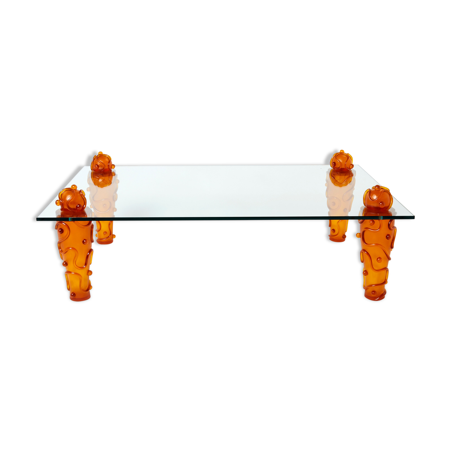 Resin glass coffee table signed Garouste & Bonetti 1990