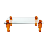 Table basse verre résine signée Garouste & Bonetti 1990