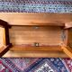 Vintage Scandinavian style teak coffee table with compass legs and glass top - 60s