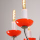 Lustre vintage orange Murano glass 8 bras