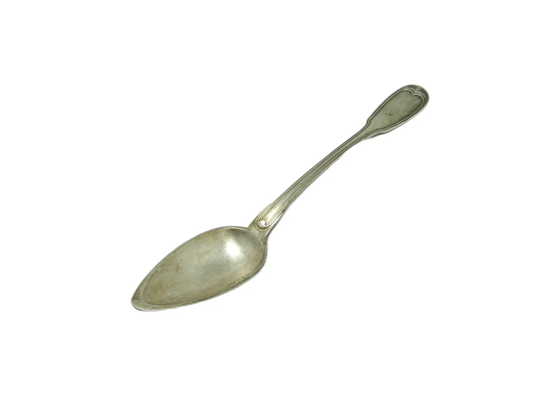 Table spoon, classicism, silver-plated brass, Austro-Hungary, early 20th century