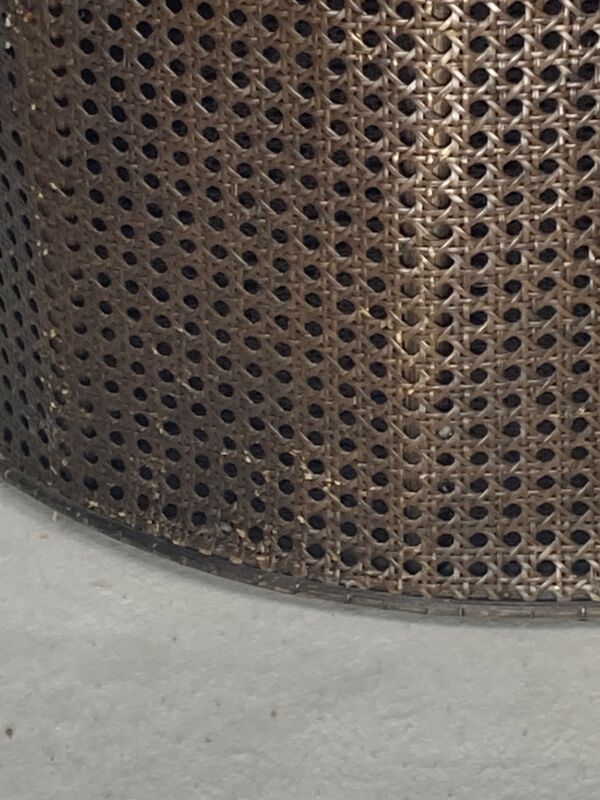 Table d’appoint en rotin en bambou avec lampe suspendue intégrée, hollandaise des années 1960-1970