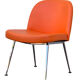 Chauffeuse vintage orange skaï et chrome 1970