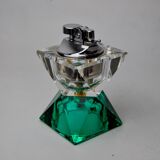 Briquet facetté par Seguso, verre de murano vert et transparent, italie, 1970