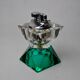 Lighter faceted by Seguso, green and transparent murano glass, Italy, 1970