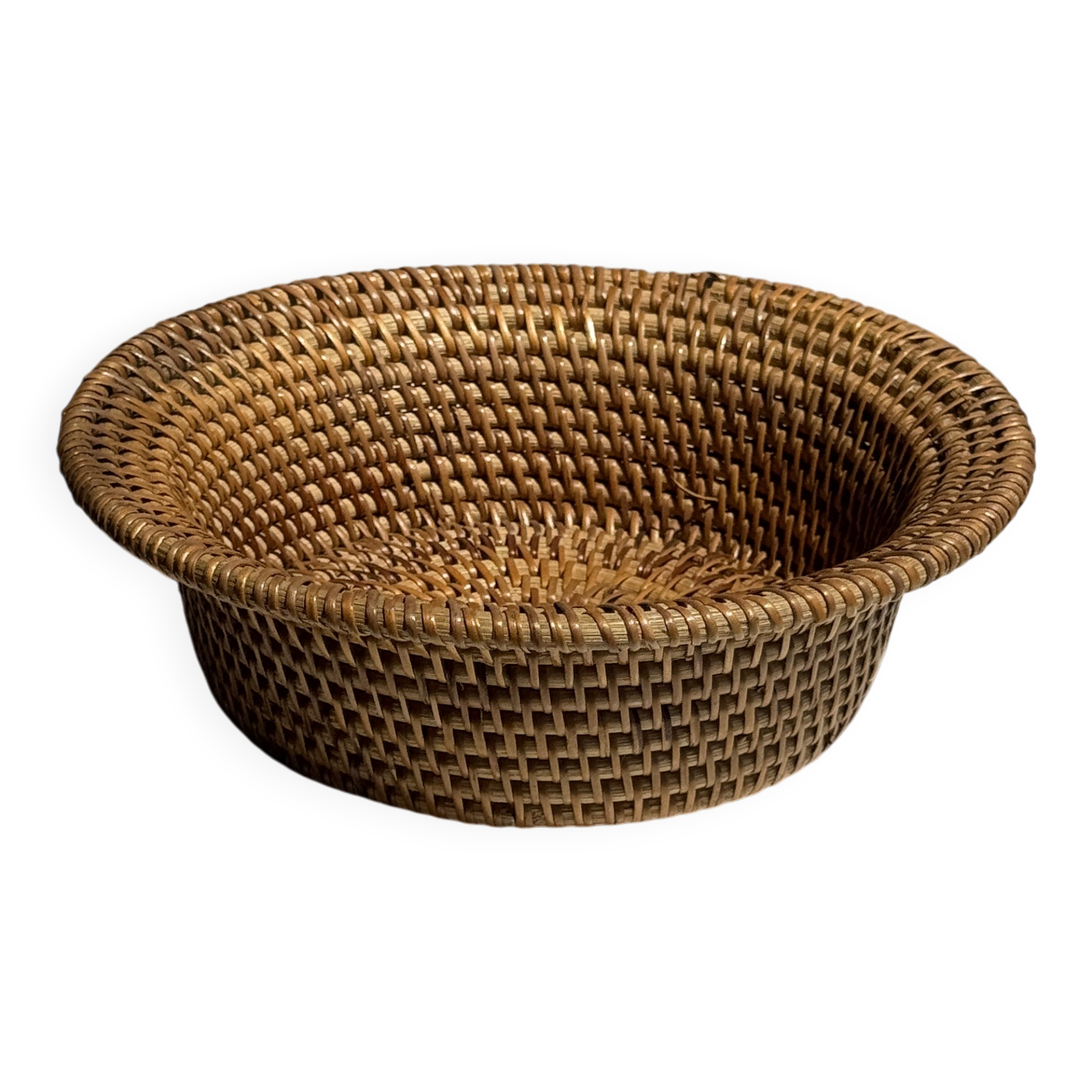 Small flared bowl made of woven Indonesian rattan D20 H6