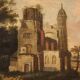 Antique French Oil On Canvas Landscape Painting From The 18th Century