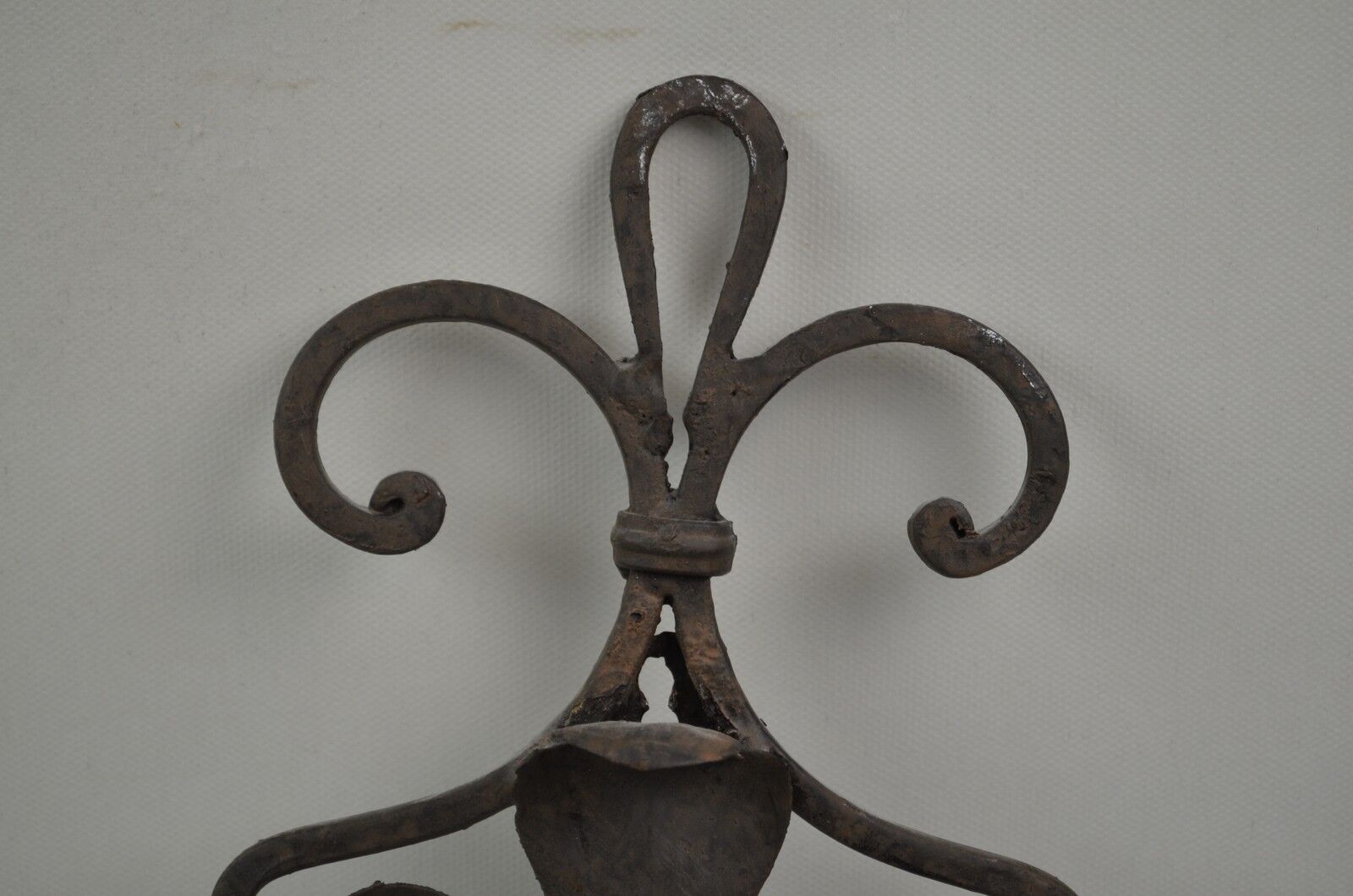 Pair of grey patinated iron wall lamps