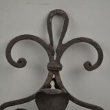 Pair of grey patinated iron wall lamps