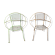 Deux mid century paire de chaises longues de jardin en fer forgé