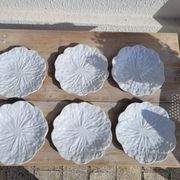 Ensemble de 6 assiettes en barbotine