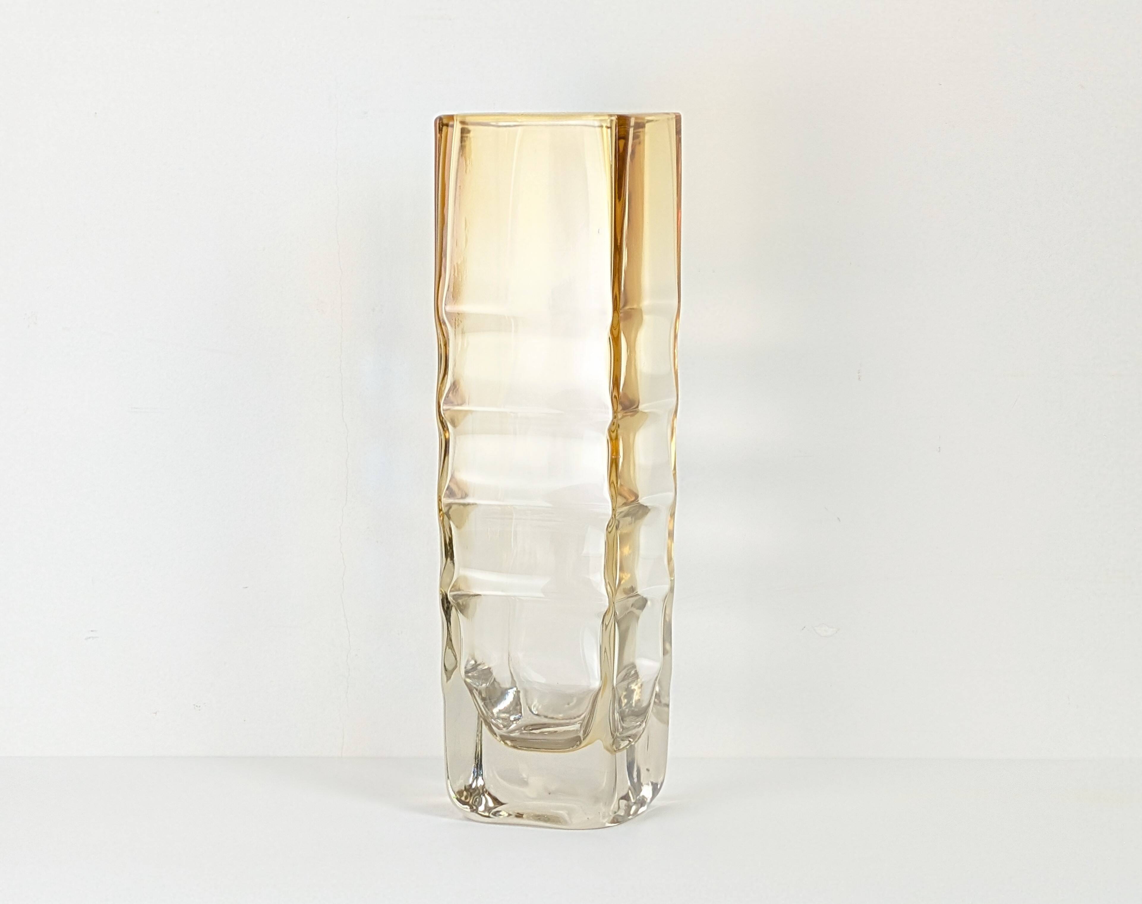 Amber glass vase