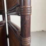 Vintage Six Panel Tinted Bamboo and Rattan Screen, Room Divider