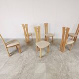 Ensemble de 6 chaises à repas à haut dossier, 1980