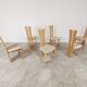 Set of 6 high back dining chairs, 1980s