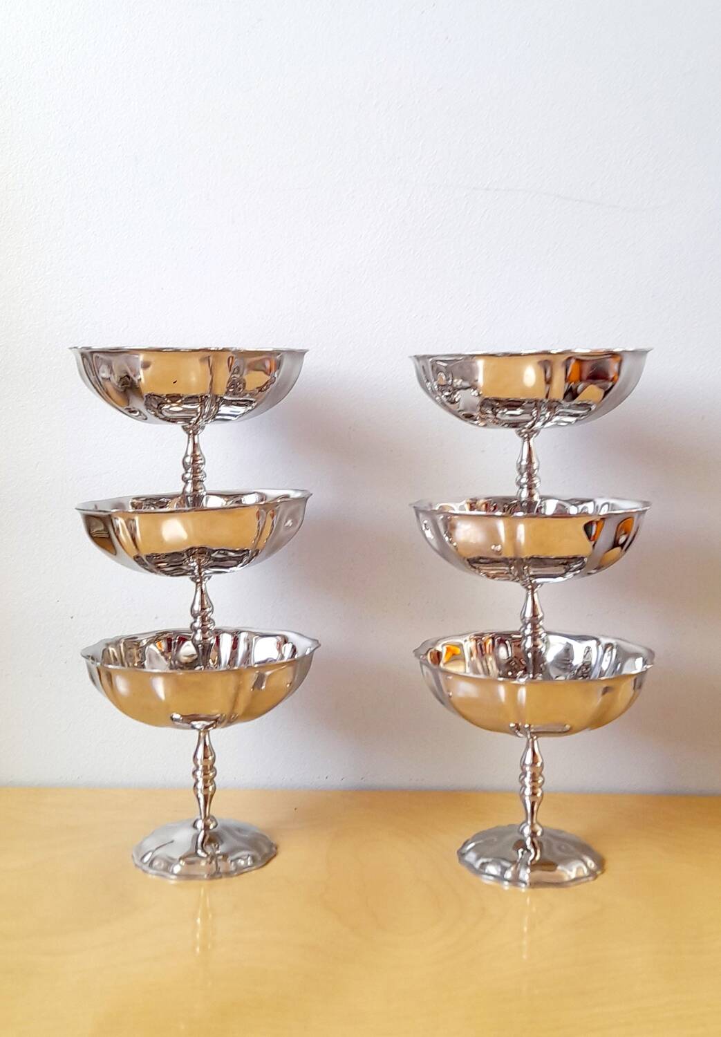 Lot de 6 coupes à glaces/desserts en inox