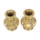Pair of Brass Vases, Geometric Design, 15 cm