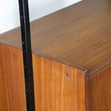 Vintage modular bookcase in wood and metal, Italy, 1960