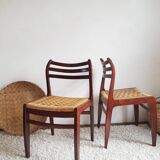 Pair of Scandinavian chairs in braided rope-circa 1960