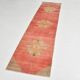 Red & Cream Classic Turkish Runner Rug, 75x296Cm