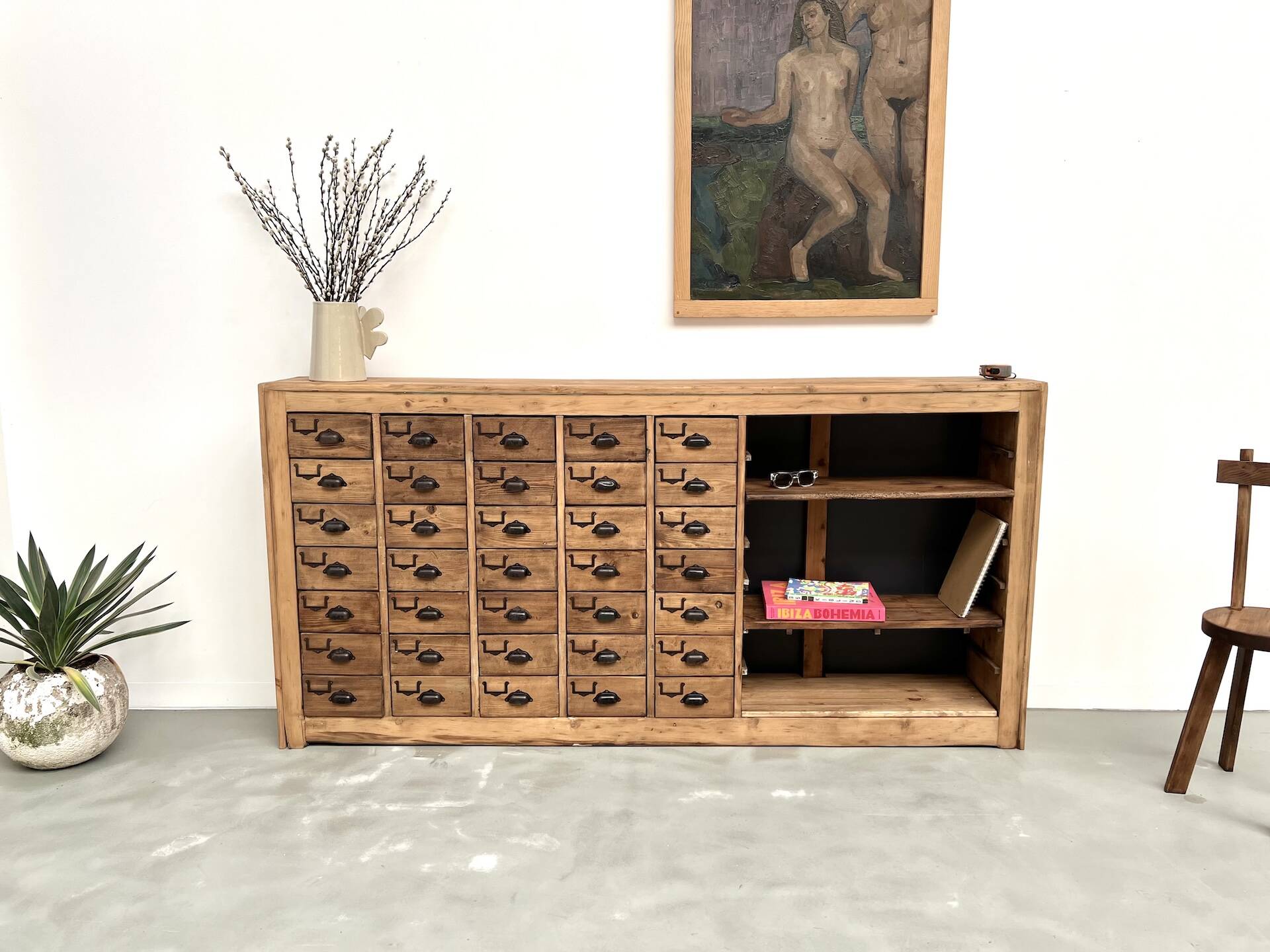 35-drawer craft cabinet, Circa 1950