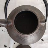 Japanese black enameled cast iron teapot