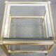 Table d'appoint/table basse vintage Hollywood Regency avec plateau en verre