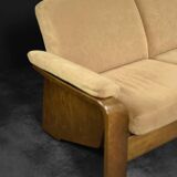 Mid-century norwegian modern two-seater sofa stressless pegasus low back loveseat from ekornes