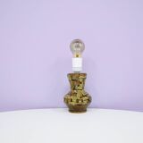 Vintage green & brown ceramic table lamp