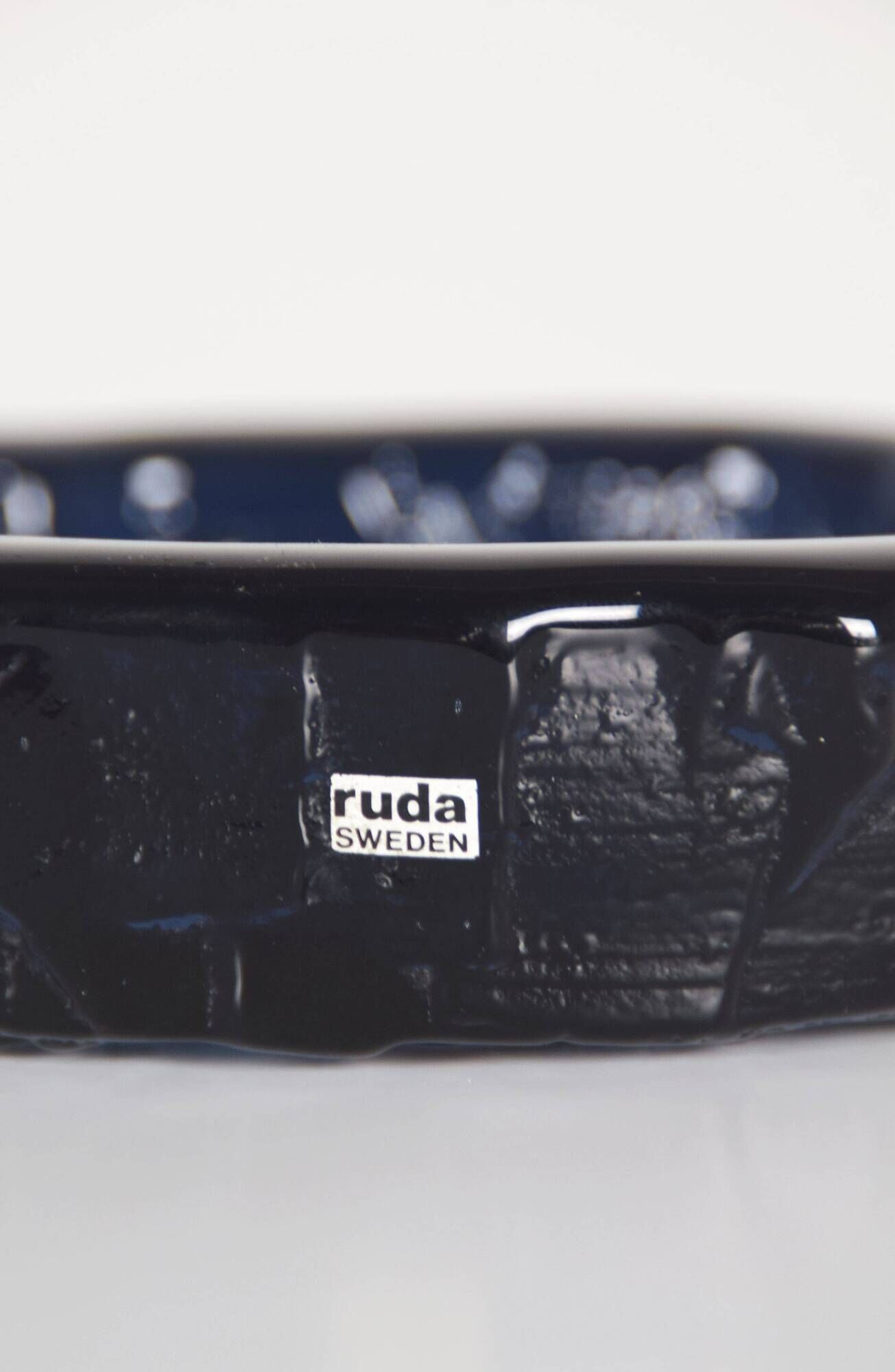 Swedish Cobolt bowl by Göte Augustsson for Ruda Glasbruk, 1960s