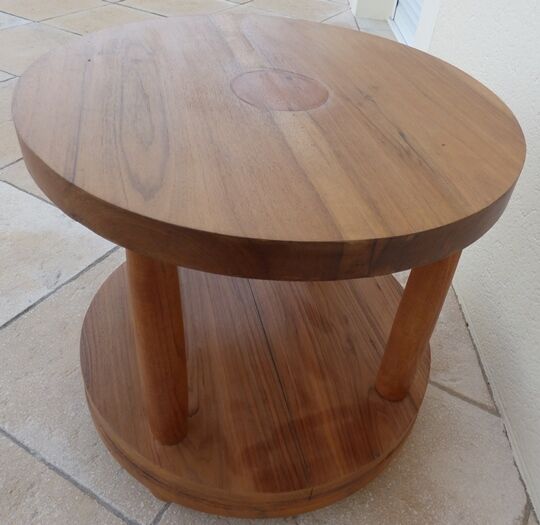 Table basse chic de style à double plateaux en bois massif