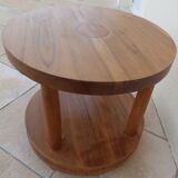 Chic style coffee table with double solid wood tops