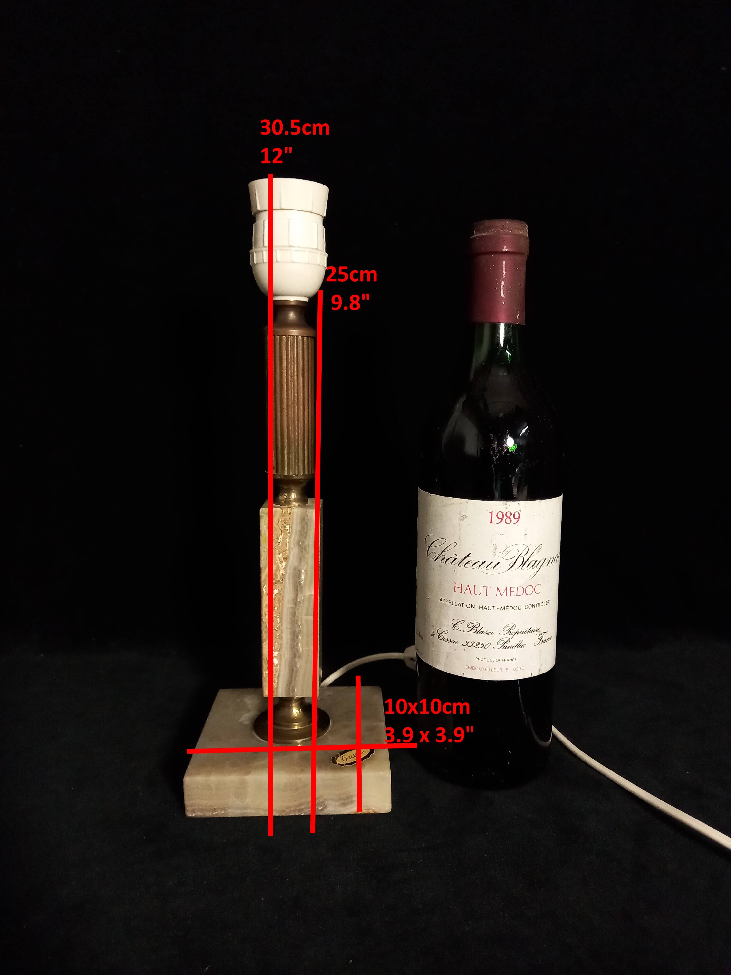 Onyx and Travertine Table Lamp Base
