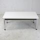 Coffee table chrome steel base, white melaminate top. France, circa 1970.