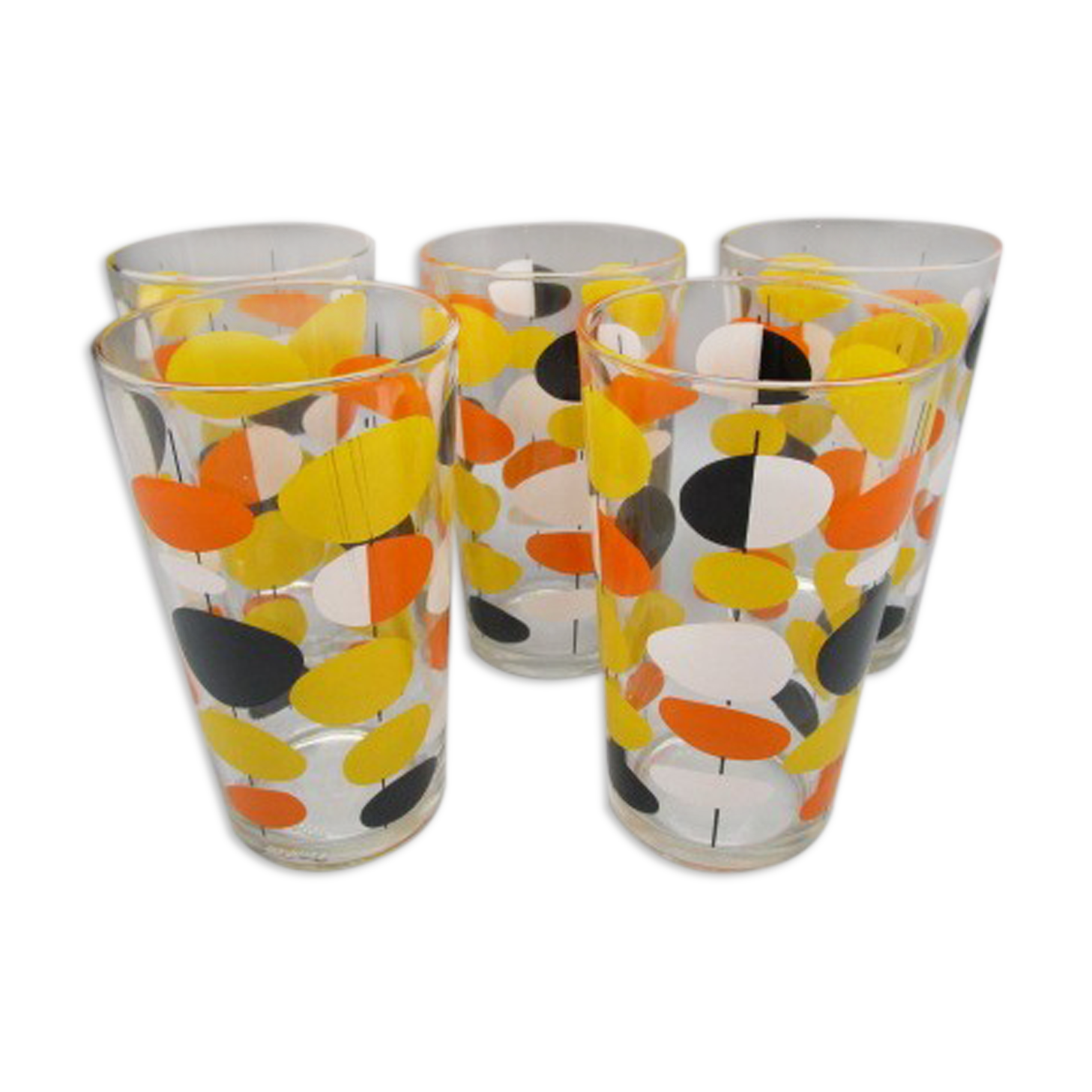 Set of 5 vintage glasses