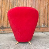 Fauteuil rouge du milieu du siècle
