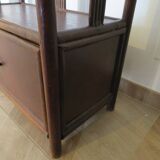 Vintage–Beautiful Bibus-Floor Shelf–Bookcase–Rattan Bamboo and Wood–1 Drawer and 2 Tiers