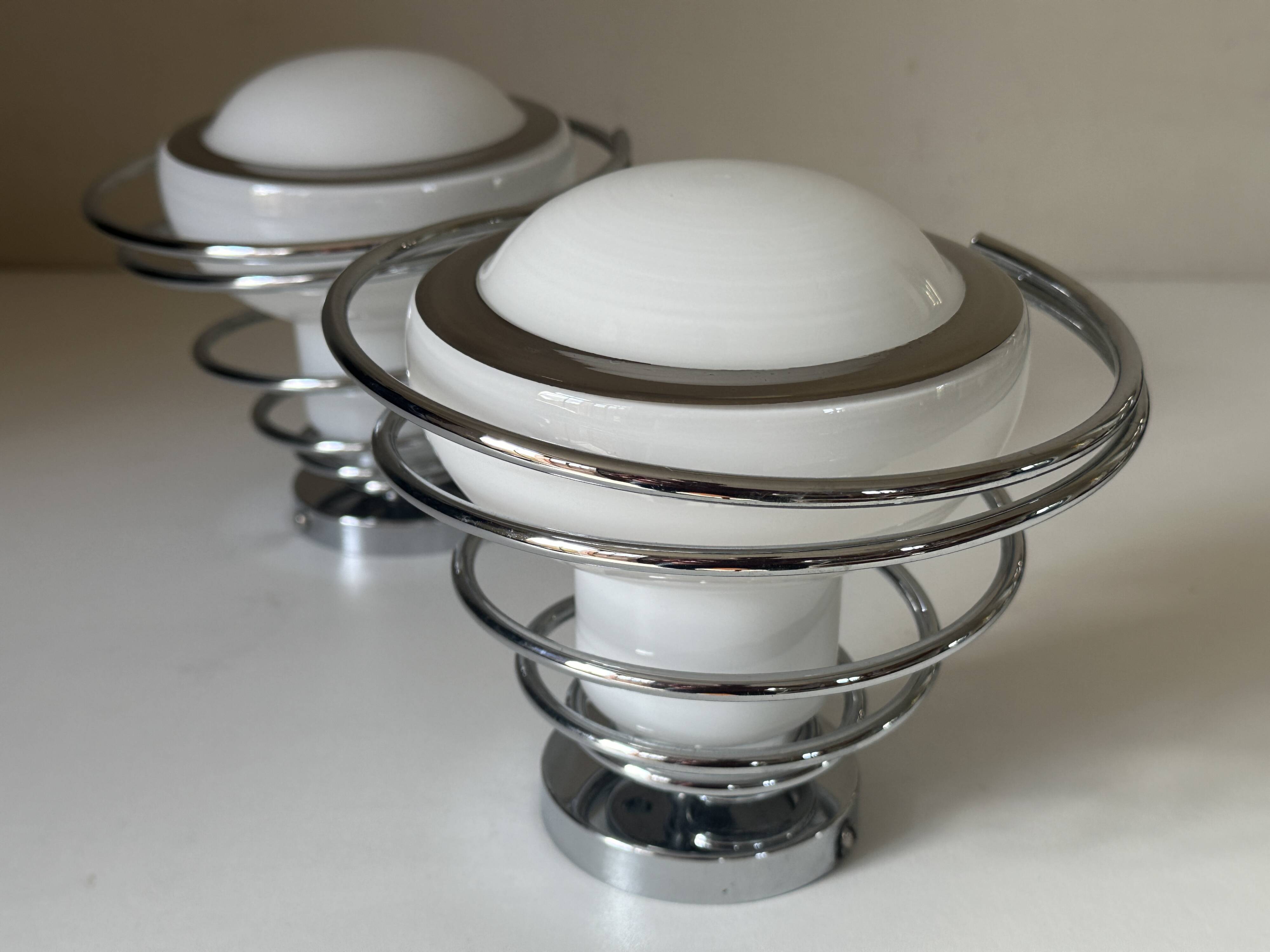 Pair of space age wall lights by Delmas from the 70s