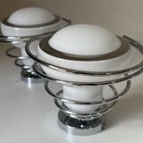 Pair of space age wall lights by Delmas from the 70s