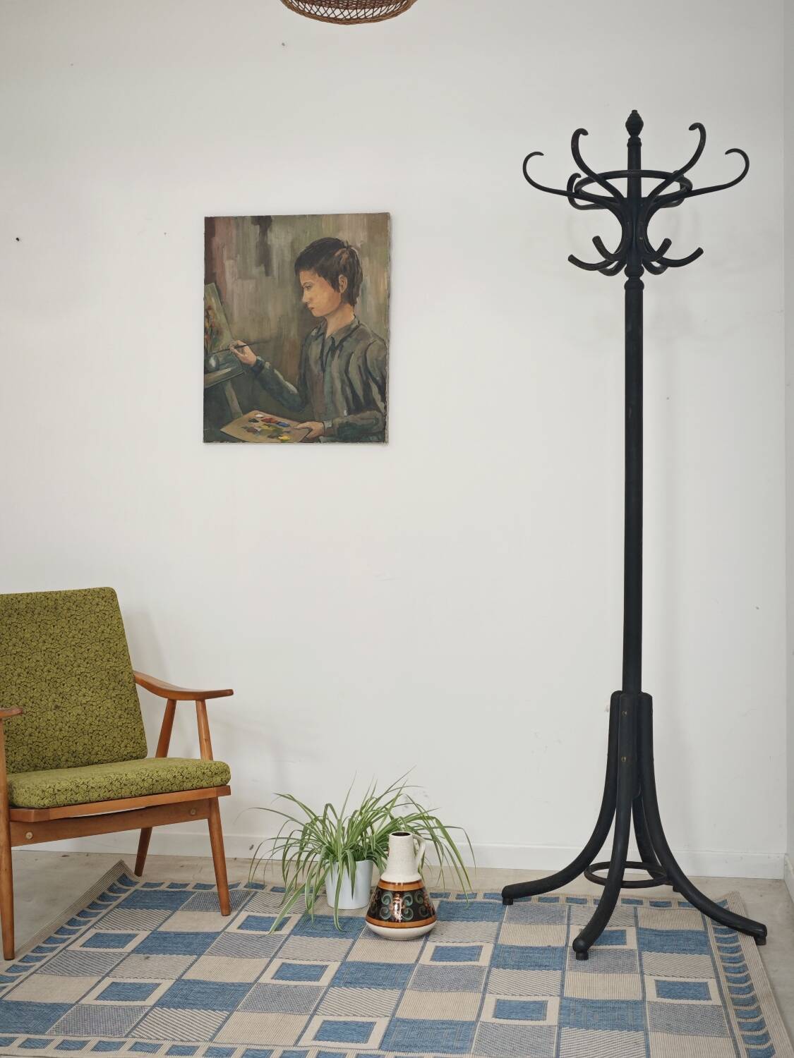 Porte manteau perroquet noir Baumann 1950