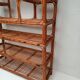 Bookcase shelf in bamboo and vintage rattan