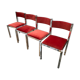 Série de 4 chaises chromées années 70