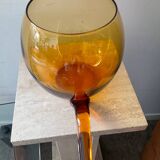 Vintage amber glass salad bowl