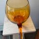 Vintage amber glass salad bowl