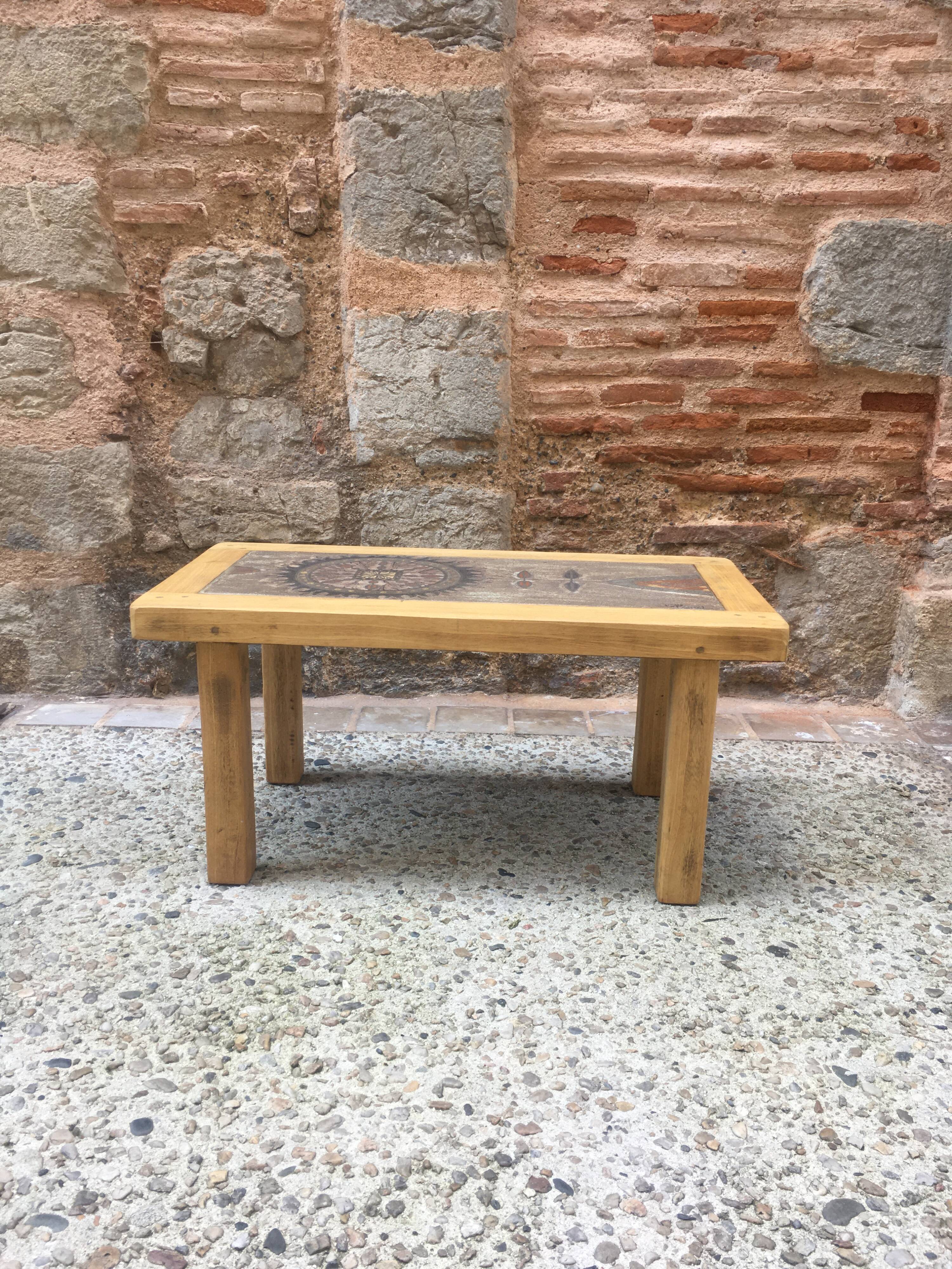 Ceramic coffee table by JG Picard Vallauris