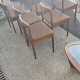 Series of 6 teak chairs around 1960