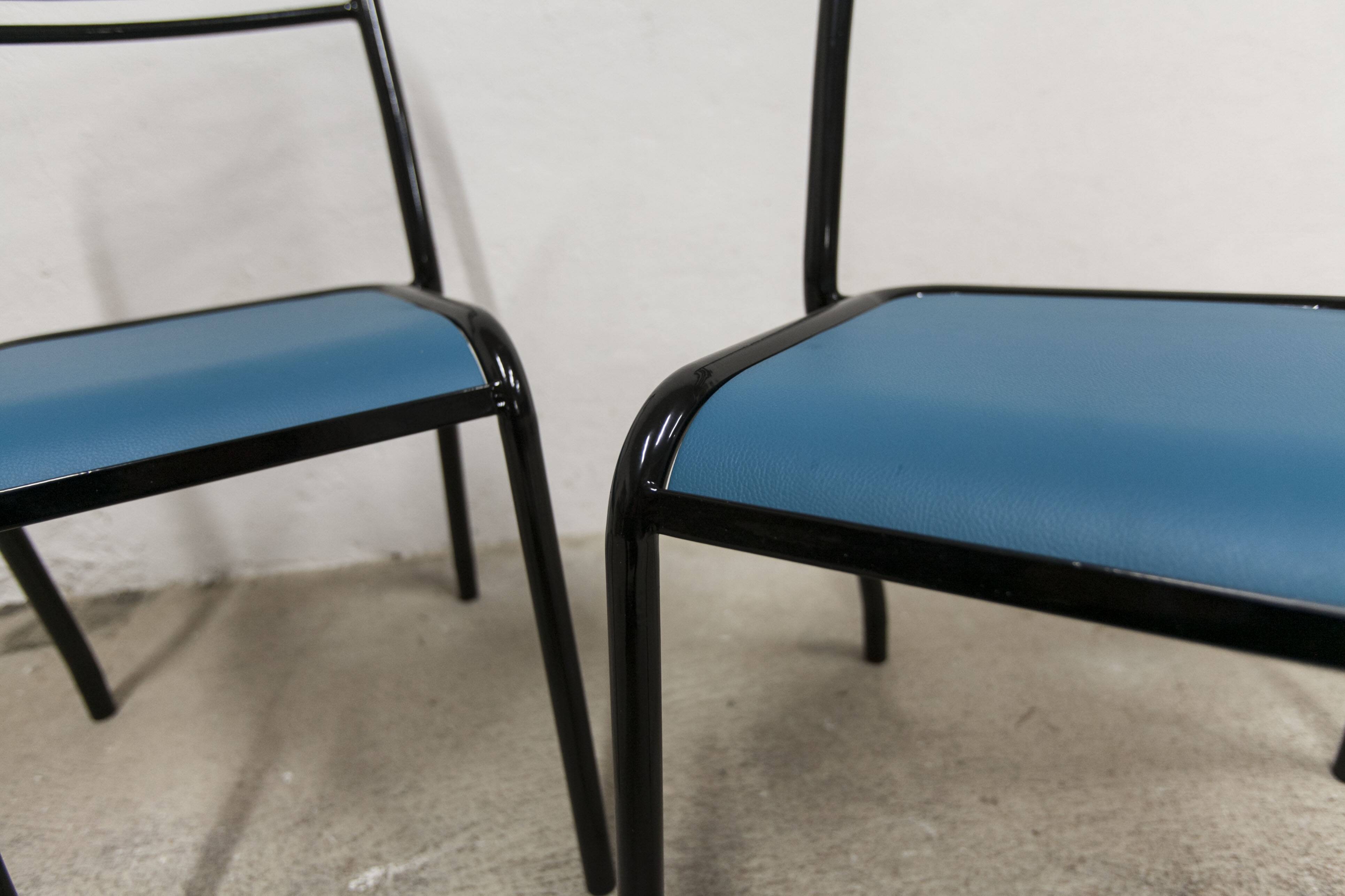 Pair of restored Jean Pauchard Tolix chairs, 1960s
