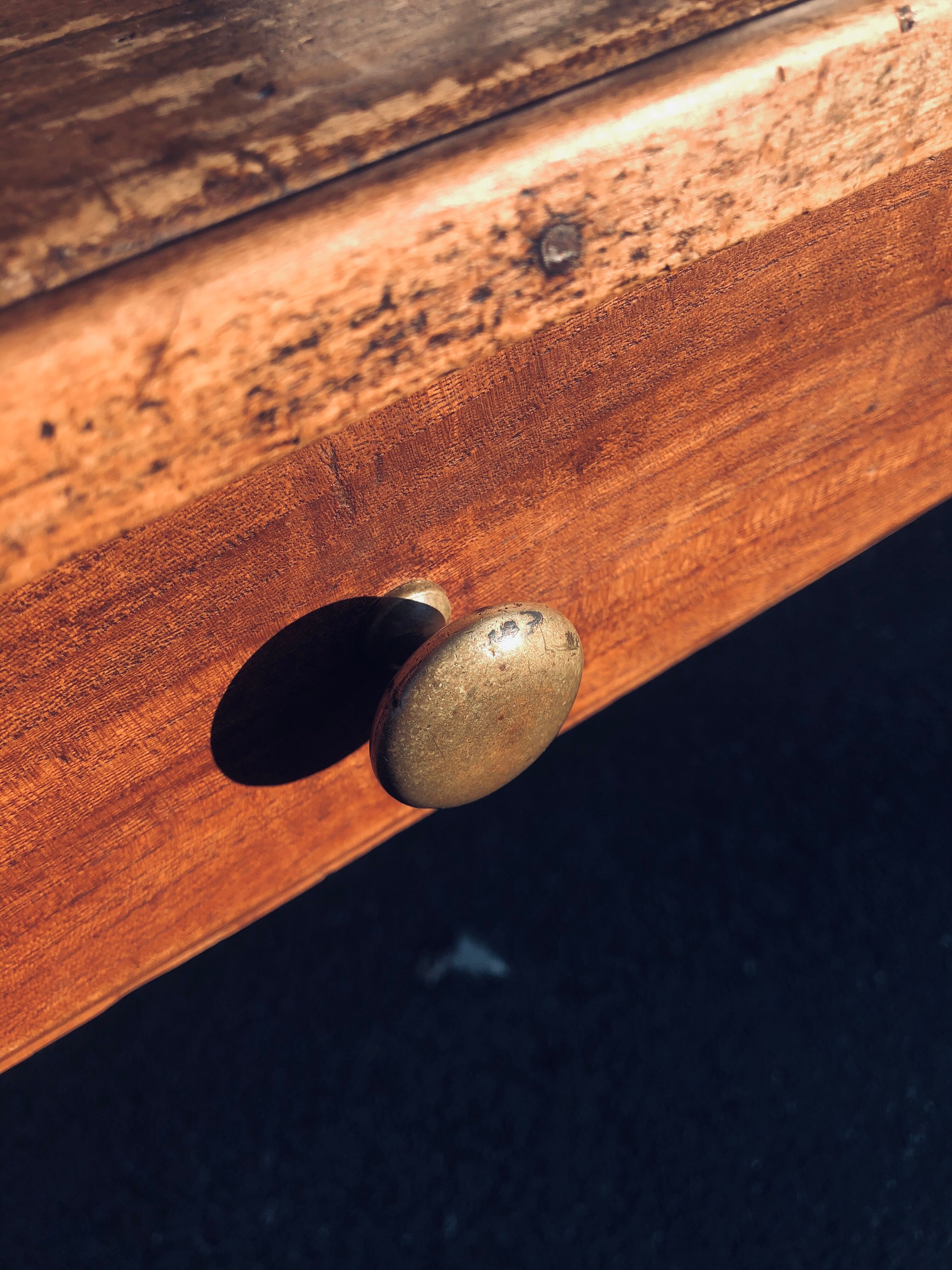 Old wooden farm or workshop table