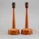 Sculpted teak table lamps for Ab Stilarmatur Tranas, Sweden, 1960.