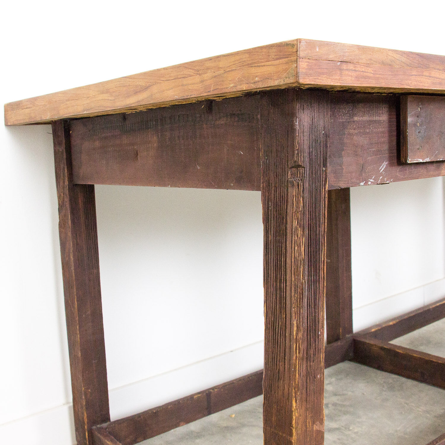 Vintage wooden table factory desk